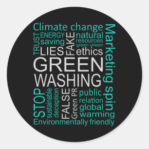 Sticker Rond Le Faux Lavage Vert Ment À La Tromperie