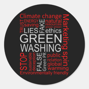 Sticker Rond Le Faux Lavage Vert Ment À La Tromperie