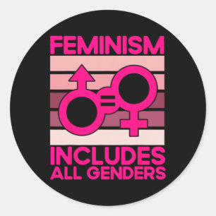 Sticker Rond Le féminisme inclut tous les sexes