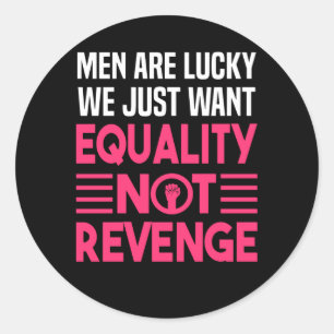 Sticker Rond Le féminisme L'égalité Le pouvoir des femmes