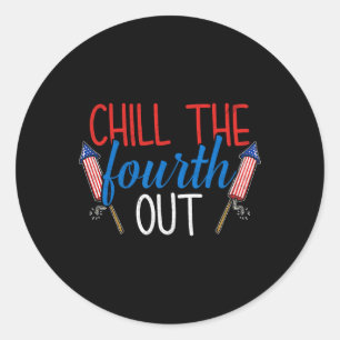 Sticker Rond Le Feu D'artifice De La Quatrième Sortie Usa Us 4
