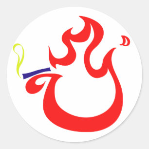 Sticker Rond Le feu de tabagisme