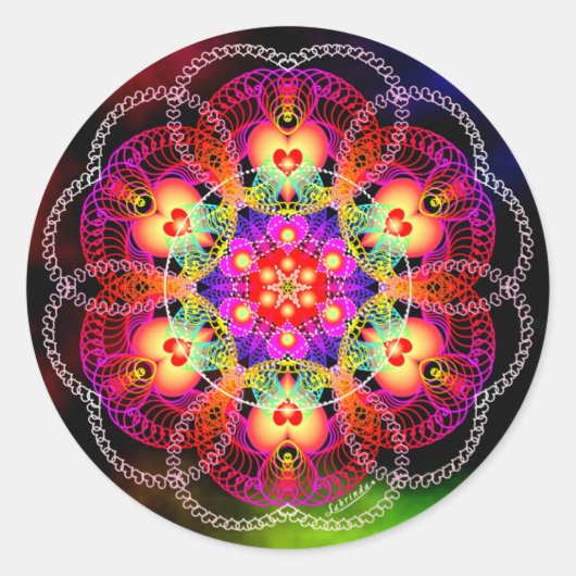 Sticker Rond Le feu du coeur (Devant)