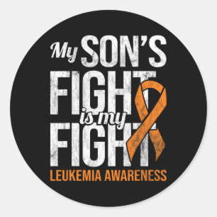 Sticker Rond Le Fils combattre Mon combat Leucémie Sensibilisat
