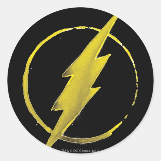 Sticker Rond Le Flash | Emblème de la poitrine jaune (Devant)
