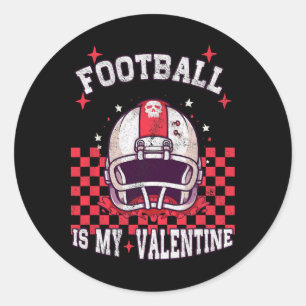 Sticker Rond Le Football Américain Est Mon Saint Valentin Garço