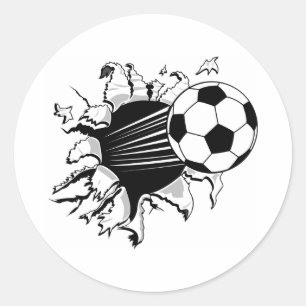 Sticker Rond Le football Tearout