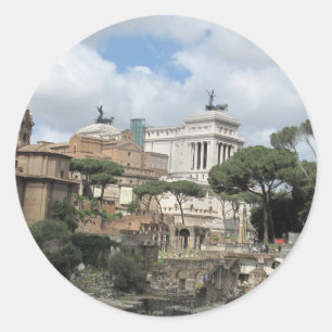 Sticker Rond Le forum romain - latin : Forum Romanum