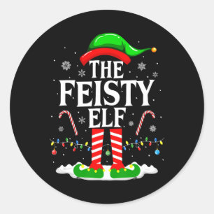 Sticker Rond Le Frisme Elf Xmas Funny Matching Family Group Ch