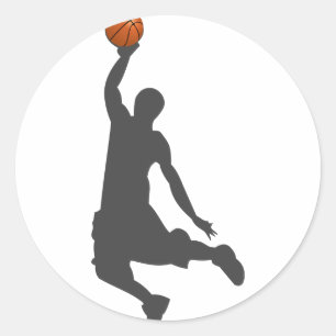 Sticker Rond Le gars de la volée de basket-ball