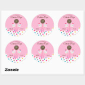 Sticker Rond Le gâteau saute la menthe mignonne de rose de (Feuille)