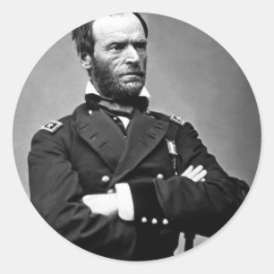 Sticker Rond Le Général William Tecumseh Sherman, 1865.