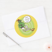 Sticker Rond le génie d'aladdin du dessin animé de la lampe (Enveloppe)