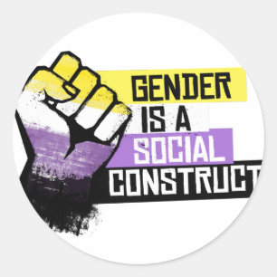 Sticker Rond Le genre est une construction sociale