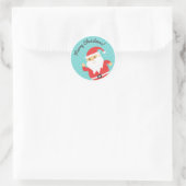 Sticker Rond Le gentil Père Noël Jolly et Joyeux Noël (Sac)