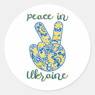 Sticker Rond Le geste de victoire et l'annonce de la paix en Uk