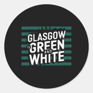 Sticker Rond Le Glasgow Est Vert Et Blanc