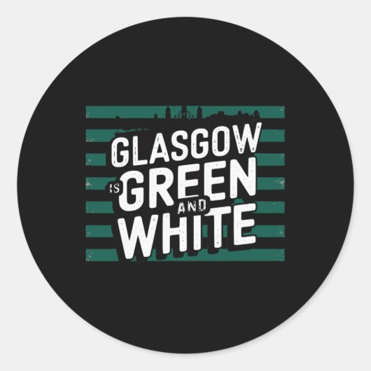 Sticker Rond Le Glasgow Est Vert Et Blanc (Devant)