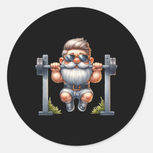 Sticker Rond Le Gnome De Construction Du Corps Élégant Tire Sur