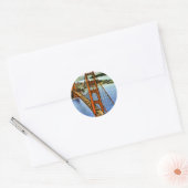 Sticker Rond Le Golden Gate Bridge de San Francisco (Enveloppe)