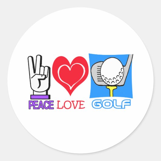 STICKER ROND LE GOLF D'AMOUR DE PAIX (Devant)