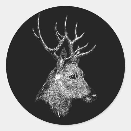 Sticker Rond Le grand butin de cerf (Devant)