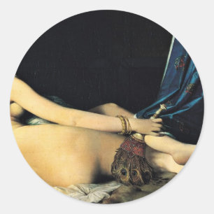 Sticker Rond Le Grand Odalisque, Français La Grande Odalisque