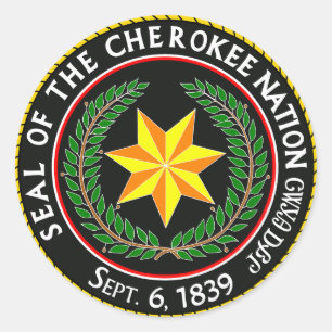 Sticker Rond Le Grand Sceau De La Nation Cherokee Oklahoma
