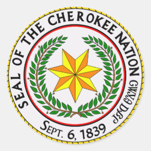 Sticker Rond Le Grand Sceau De La Nation Cherokee Oklahoma