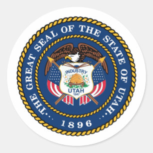 Sticker Rond Le grand sceau de l'État d'Utah 1896