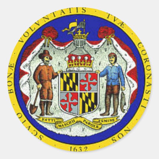 Sticker Rond Le Grand Sceau du Maryland (Devant)
