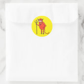 Sticker Rond Le gril de Satan heureux (Sac)