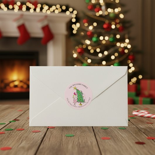 Sticker Rond Le Grinch | Adresse de Noël de Cindy-Lou Who