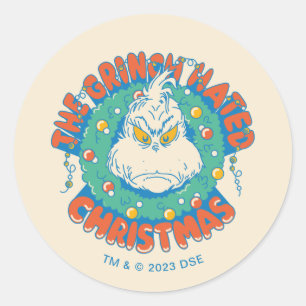 Sticker Rond Le Grinch détestait Noël