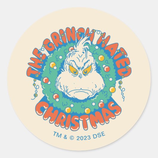 Sticker Rond Le Grinch détestait Noël (Devant)