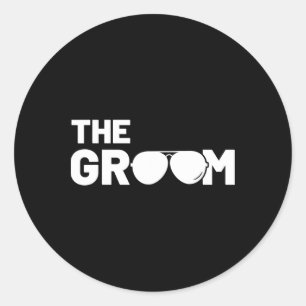 Sticker Rond Le Groom Squat Bachelor Fournitures Mariage de fêt