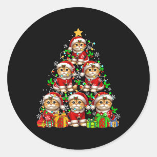 Sticker Rond Le groupe Père Noël Scottish se plie sous forme d'