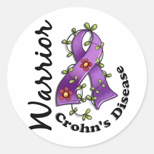 Sticker Rond Le guerrier de la maladie de Crohn 15 (Devant)