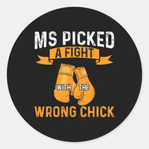 Sticker Rond Le Guerrier Mme A Choisi Un Combat De Sclérose En