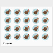 Sticker Rond Le hibou et le cupcake (Feuille)