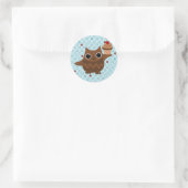 Sticker Rond Le hibou et le cupcake (Sac)