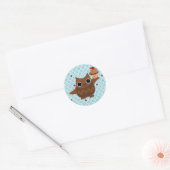 Sticker Rond Le hibou et le cupcake (Enveloppe)