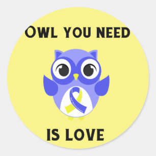 Sticker Rond Le hibou que vous avez besoin est amour,