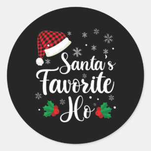 Sticker Rond Le Ho préféré du Père Noël Noël naughty Noël Humou