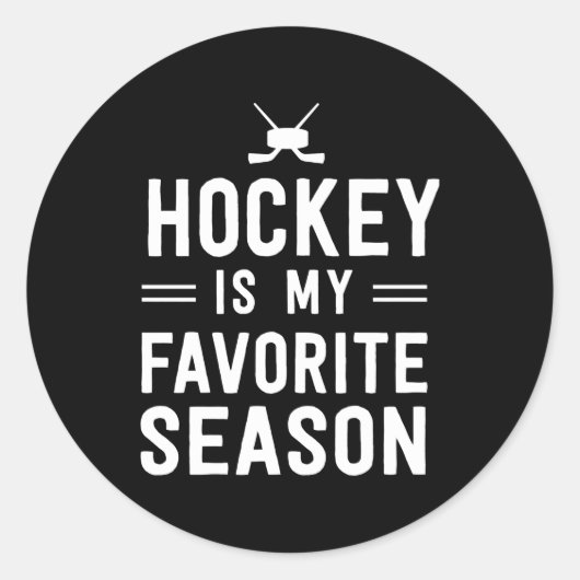 Sticker Rond Le hockey est ma saison préférée (Devant)