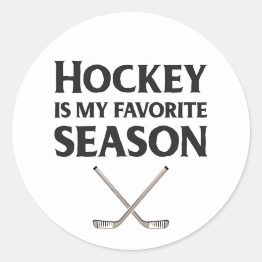 Sticker Rond Le hockey est ma saison préférée (Devant)