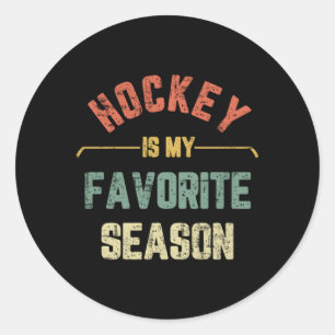 Sticker Rond Le hockey est ma saison préférée Hockey