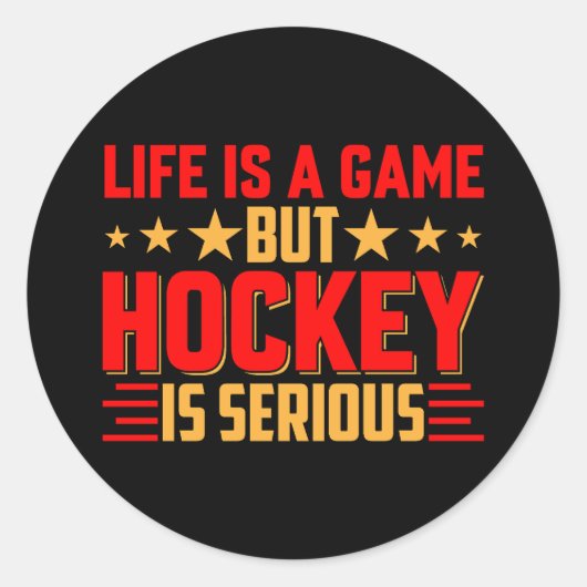 Sticker Rond Le hockey est sérieux (Devant)