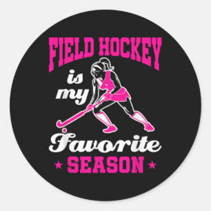 Sticker Rond Le hockey sur gazon est ma saison préférée Maman e