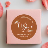 Sticker Rond Le I Do Crew Wedding Party Cadeau Favor Terracotta
